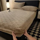 Plush Mattress Cover For Bed,stretch Soft Material Fitted Sheet, Keep Warm,dust Protector,machine Washable 90X200,180X200