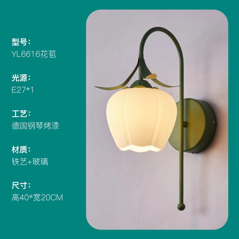 Mediterranean style glass wall light for indoor lighting - vue 12 sur 12