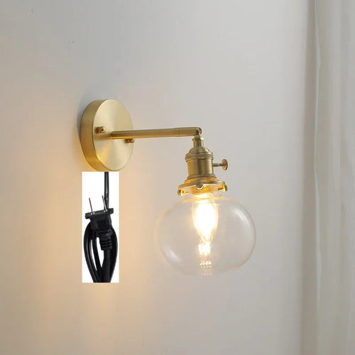 applique murale moderne avec chaîne de traction et boule de verre - vue 22 sur 22