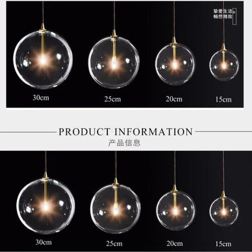 Nordic design clear glass chandelier for interior decoration - vue 6 sur 10
