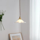 Nordic vintage glass and brass pendant light