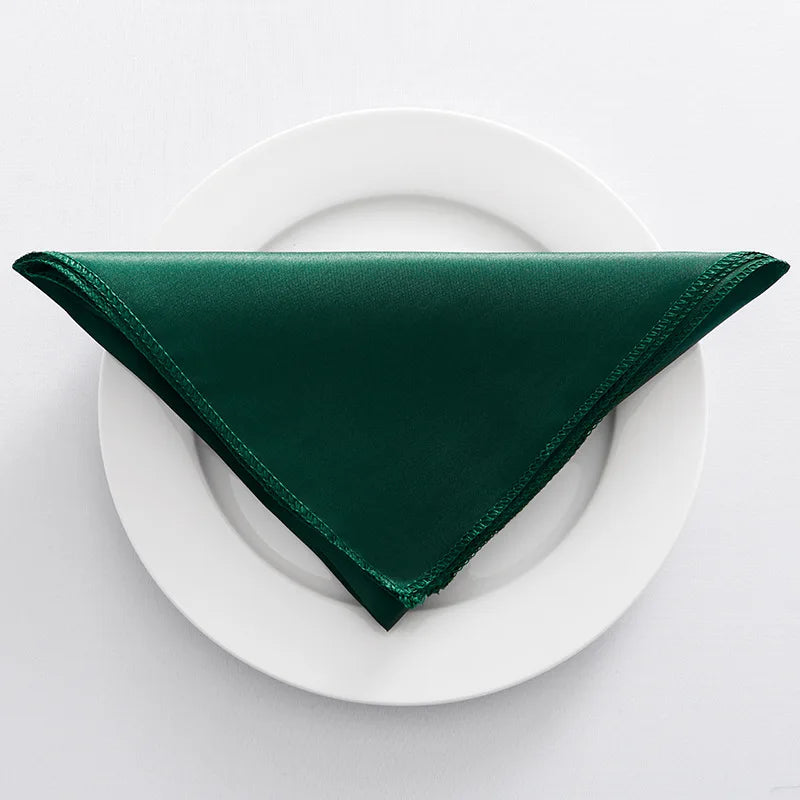 Modern satin table napkin set for weddings and parties