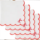 Vintage style embroidered napkin with lace edge
