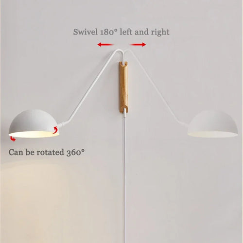 Minimalist Scandinavian swing arm decorative iron wall lamp - vue 7 sur 10