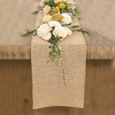 Rustic woven jute and linen table runner