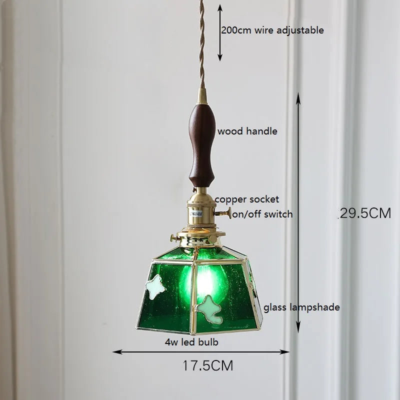 Nordic vintage handheld lamp with coloured glass and copper - vue 13 sur 29