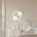 Children's flower LED wall light with remote control