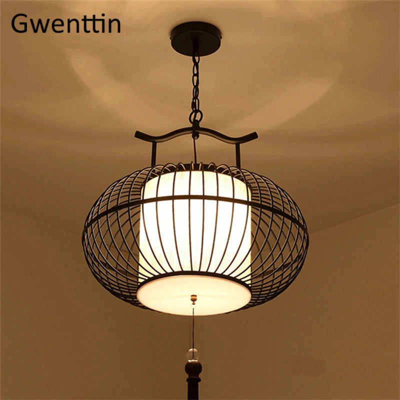 Chinese style LED pendant light for modern interior decoration - vue 5 sur 8