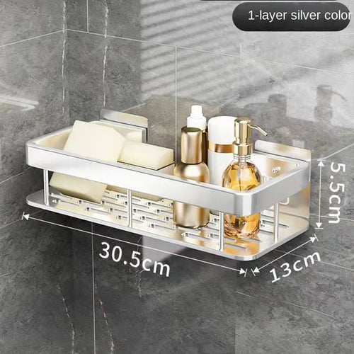 luxury rustproof wall shelves for bathroom accessories - vue 7 sur 17