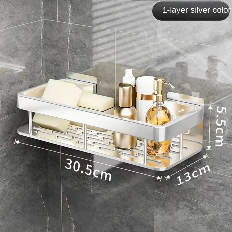 luxury rustproof wall shelves for bathroom accessories - vue 6 sur 17