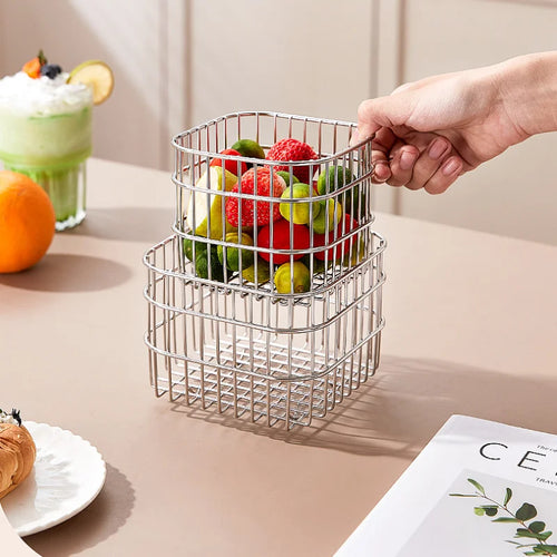 Stainless steel fruit and vegetable storage basket - vue 6 sur 7