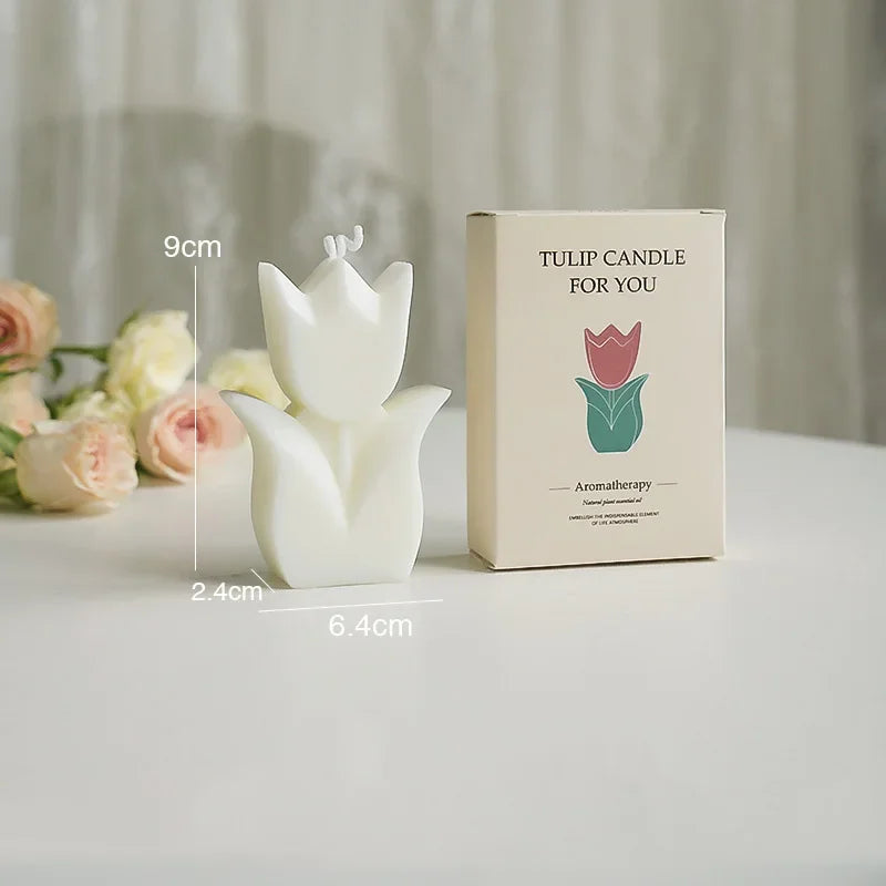 handmade scented tulip candle for decorations and aromatherapy - vue 7 sur 12
