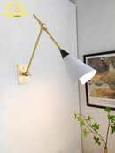 Luxury medieval-style black and gold brass wall light contemporary design