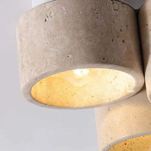 Natural marble ceiling light with stone pendant - vue 6 sur 7