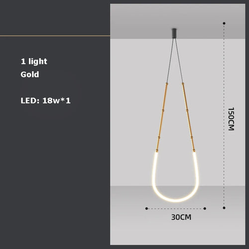 Art deco LED pendant chandelier - vue 14 sur 16