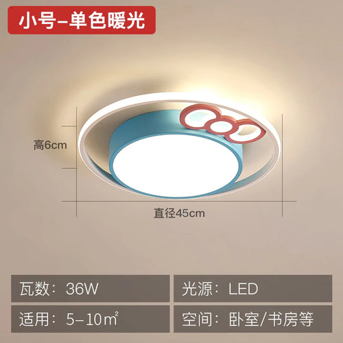 Round LED children's ceiling light with eye protection and soft lighting - vue 10 sur 15