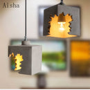 Retro cement pendant light industrial style for decorative interiors