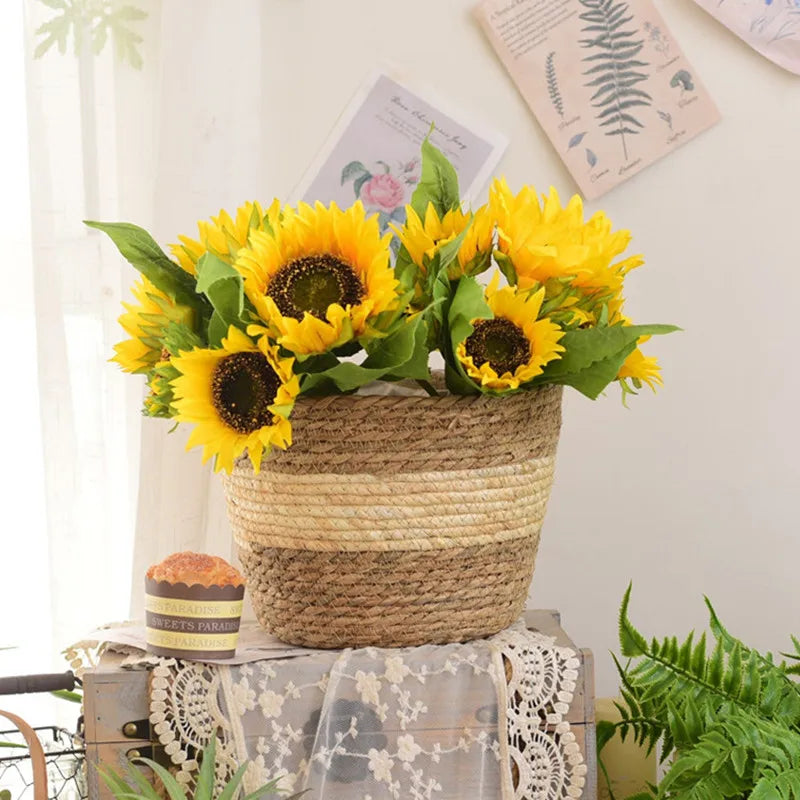 straw basket for indoor and outdoor plants