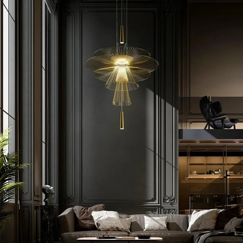 Modern minimalist LED designer chandelier for food bars - vue 4 sur 15