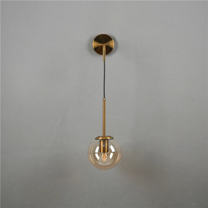 Vintage postmodern nordic glass ball LED wall light - vue 6 sur 15