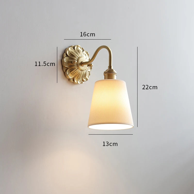 Modern smoked grey glass LED wall light copper indoor - vue 16 sur 23