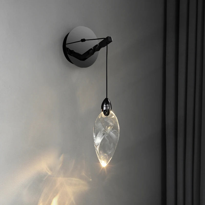Modern crystal water droplet wall light