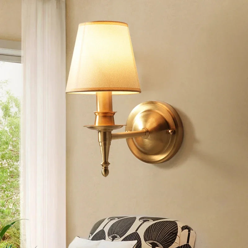 Modern decorative copper LED wall light