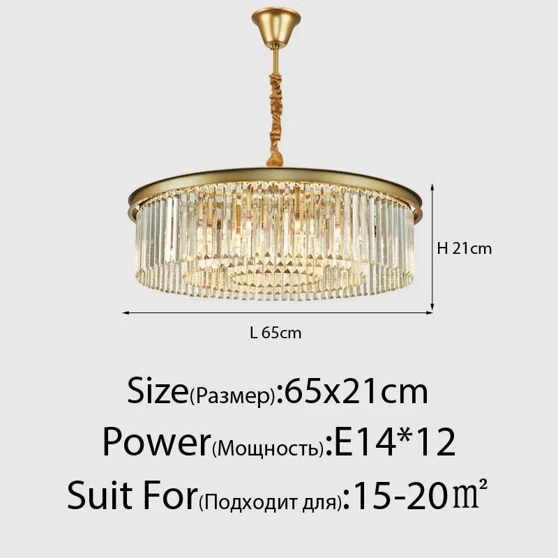 Modern crystal chandelier nordic vintage style for elegant interiors - vue 16 sur 21
