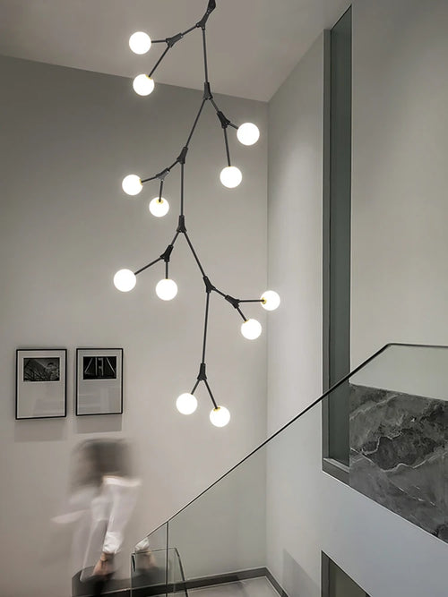 Modern glass chandelier for elegant nordic interiors - vue 4 sur 15