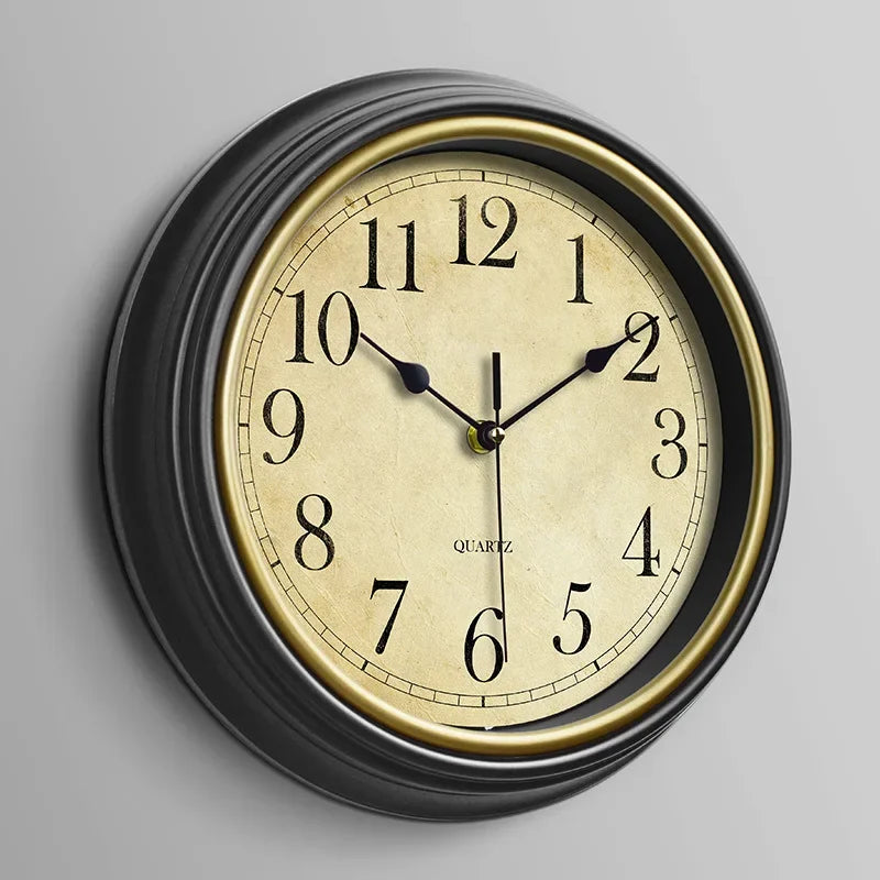 silent vintage wall clock for home decor