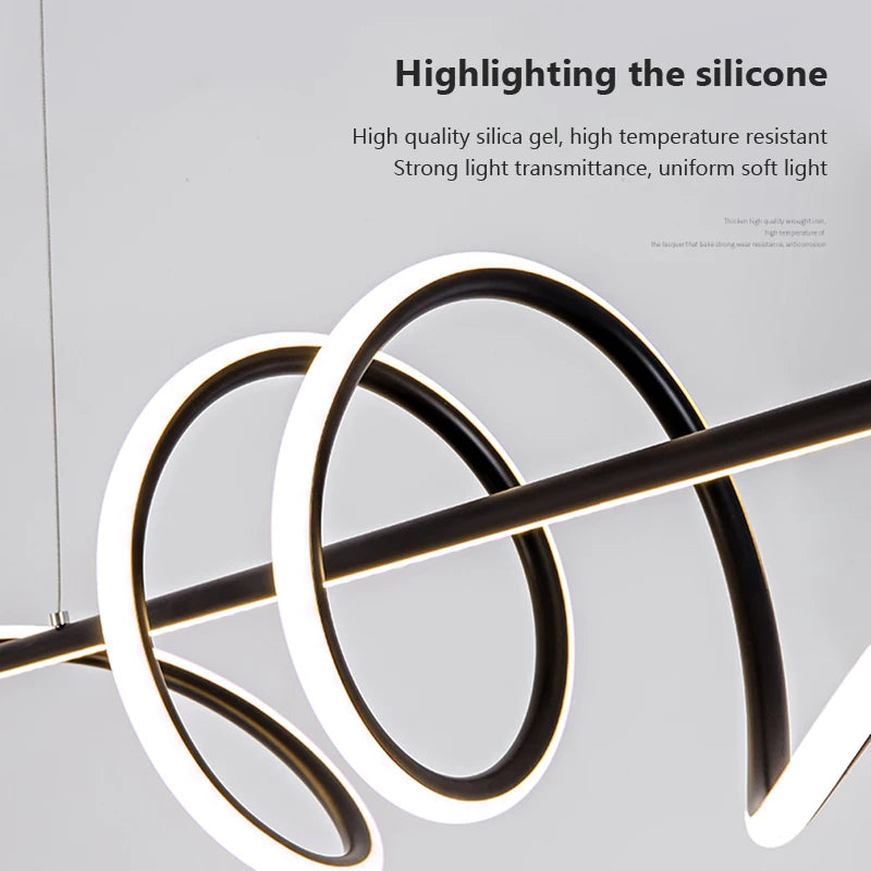 Modern LED pendant light for elegant interior decoration - vue 5 sur 8