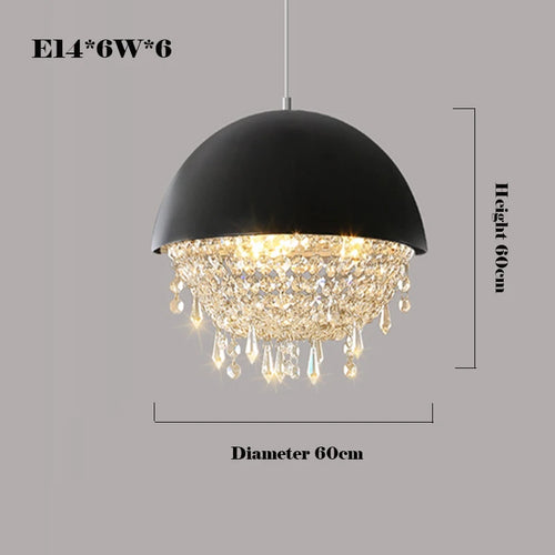 suspension moderne en métal et cristal design unique pour éclairage intérieur - vue 16 sur 18