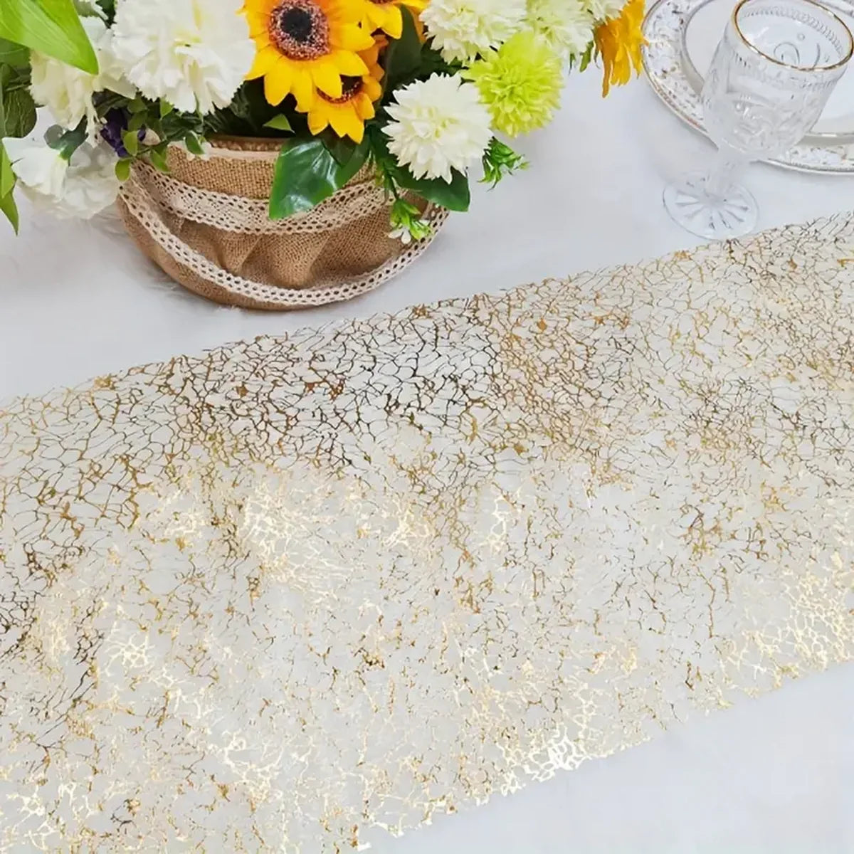 Rose gold glitter table runner party - vue 6 sur 7
