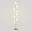 White glass globe floor lamp with 9 heads