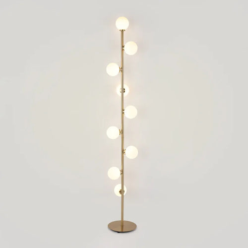 White glass globe floor lamp with 9 heads - vue 3 sur 7