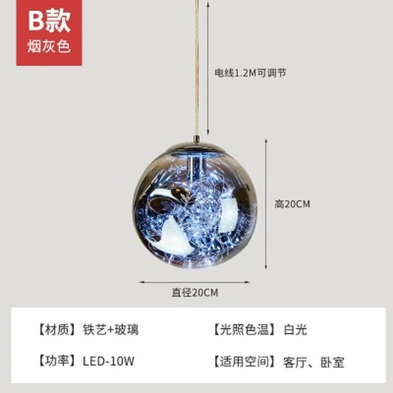 Nordic glass star chandelier for modern decor - vue 11 sur 24