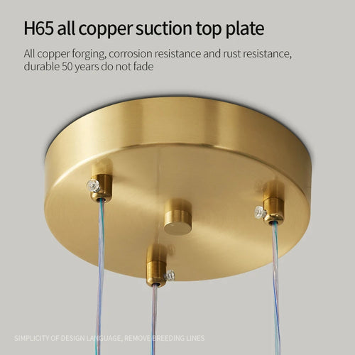 Modern French copper chandelier bar light duplex design - vue 6 sur 28