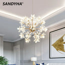 Modern LED crystal dandelion round ball chandelier sandyha