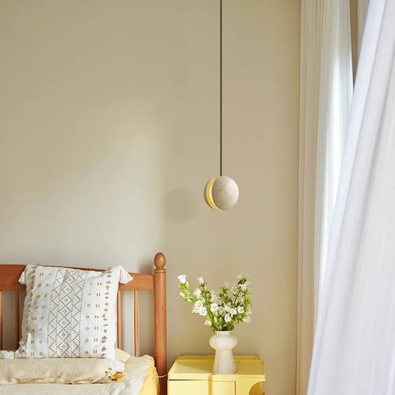 Wabi-sabi moonstone chandelier warm decorative pendant light - vue 5 sur 7