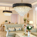 Modern luxury crystal LED chandelier, round or linear design