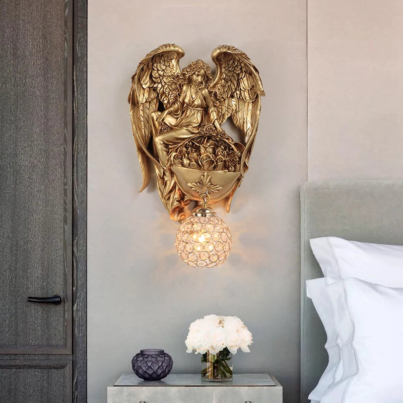decorative retro angel wall light for living room and restaurant