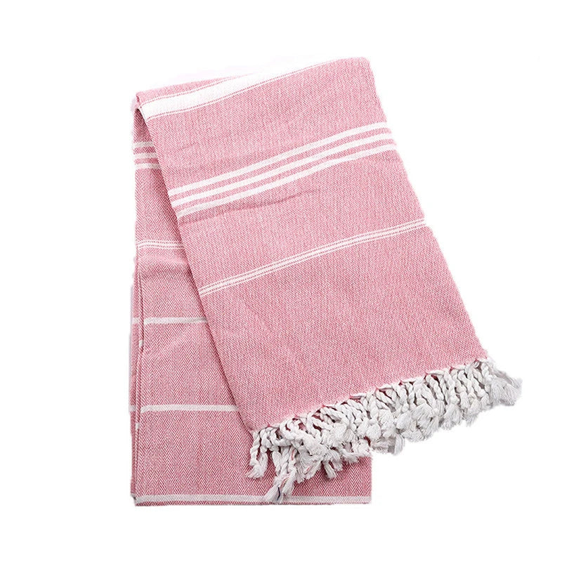 Turkish cotton beach towel with fringes quick drying