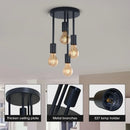 Vintage industrial 5-light black ceiling light