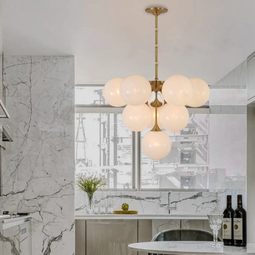 Modern copper chandelier for an elegant interior - vue 3 sur 9