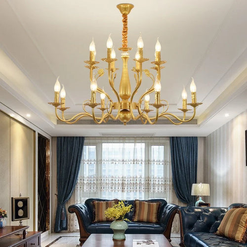 Classic American country style retro wrought iron chandelier - vue 2 sur 12