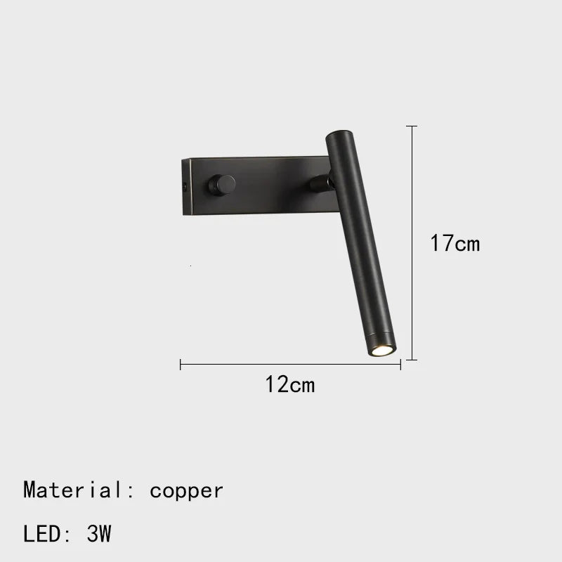 Copper wall lights with rotary switch - vue 8 sur 8