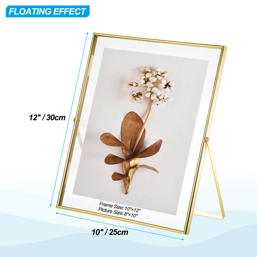 Set of 2 metal and glass photo frames for decoration - vue 14 sur 22