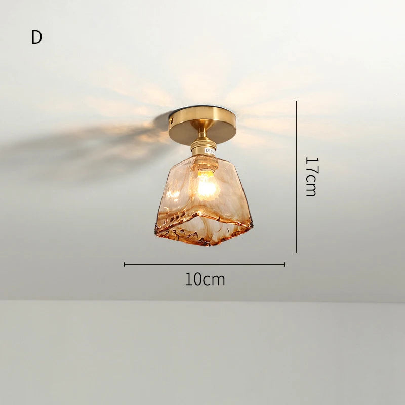 Nordic industrial decorative glass LED ceiling light - vue 9 sur 12