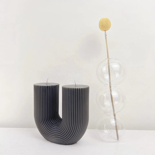 geometric u-shaped scented candles for home decor - vue 4 sur 27