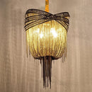 Industrial style aluminium pendant light with decorative tassels
